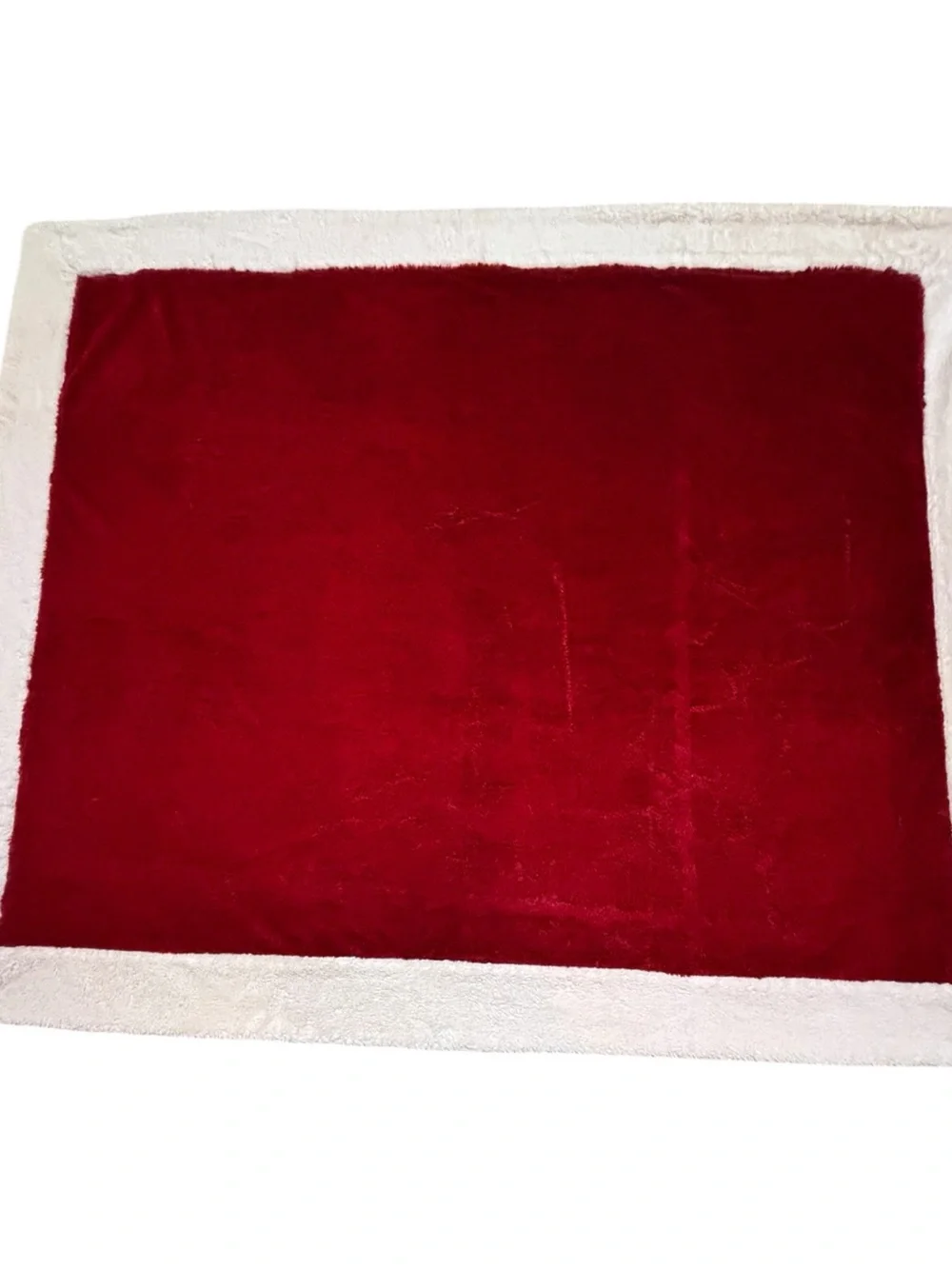 Pier 1 Imports Holiday Style Plush Throw Blanket Red Lt Pink Santa Suit Vibes